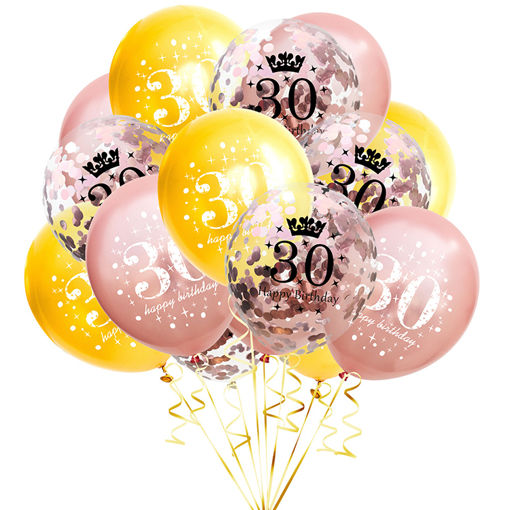 Picture of BALLOON BUNCH GOLD 30TH BIRTHDAY